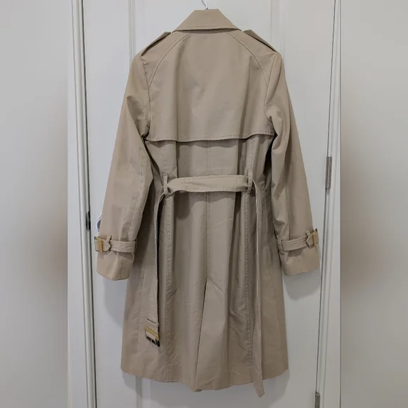 Mango Beige Double-Breasted Trench Coat with Belt - Picture 9 of 14